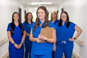 Group of 5 nurses at Lewis Park Post Acute